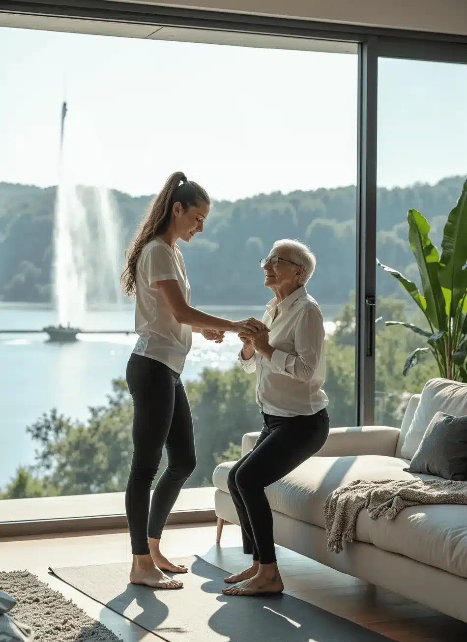 Physiothérapeute ADPhysio prodiguant des soins à domicile à Genève